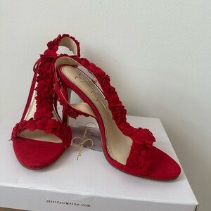 Jessica Simpson Floral Red Heels